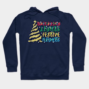 Twinkling lights festive nights. Hoodie